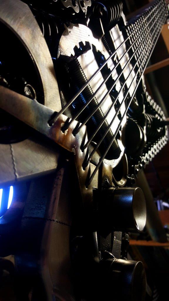 Welded metal guitar sculptures